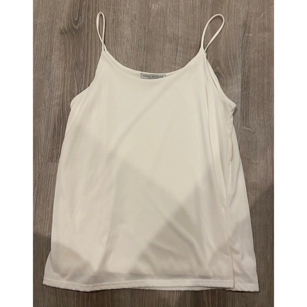 Green Envelope White Tank Top (size S)